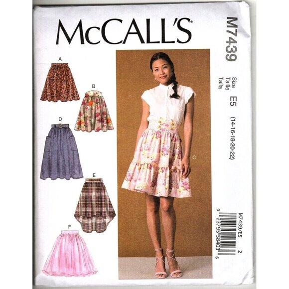 McCall's M7439 Misses 14 to 22 Tiered and Pleated Skirts Uncut Sewing Pattern - Picture 1 of 2